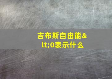 吉布斯自由能<0表示什么